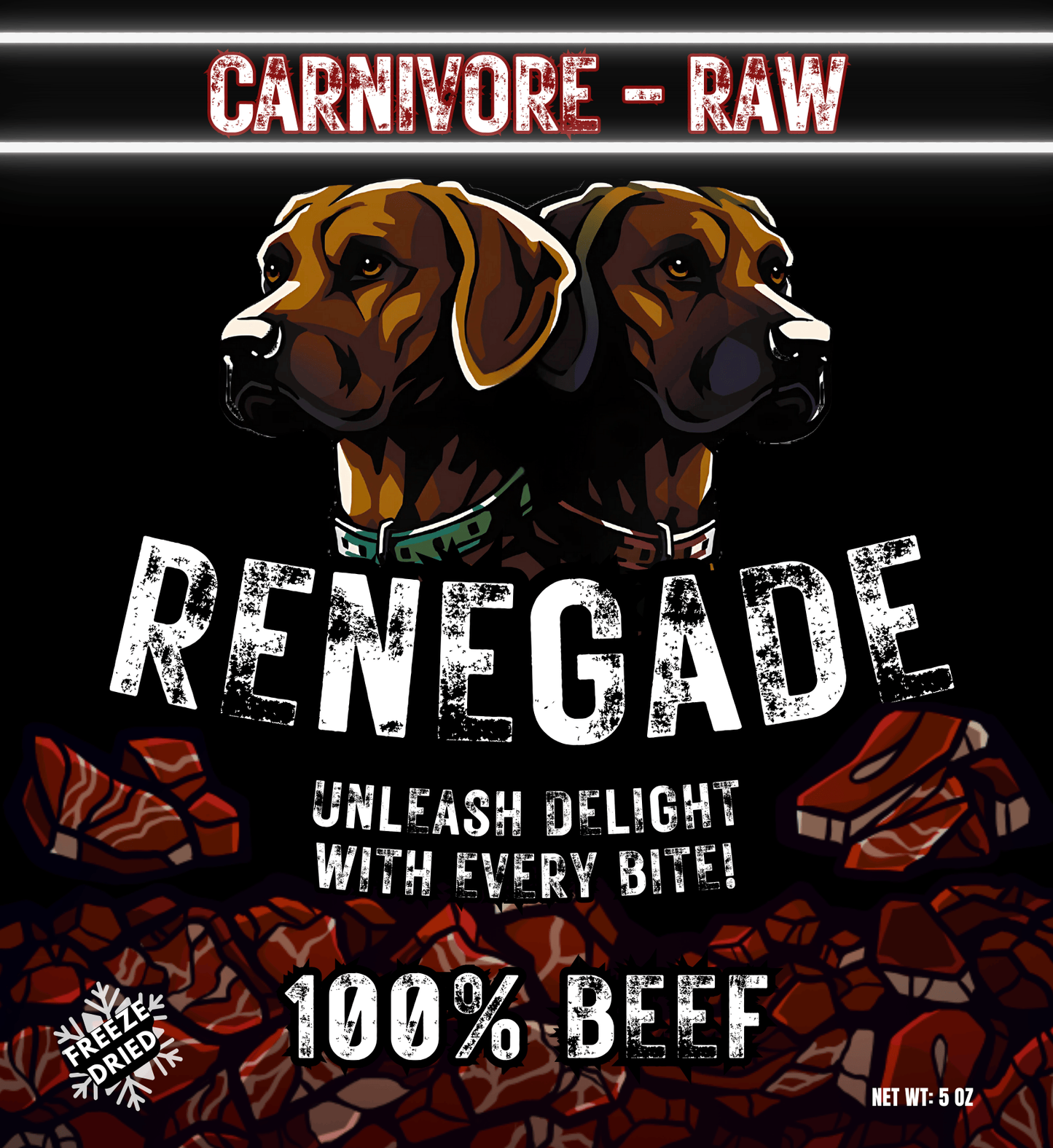 RENEGADE Carnivore Raw - Freeze-Dried Beef (5oz)